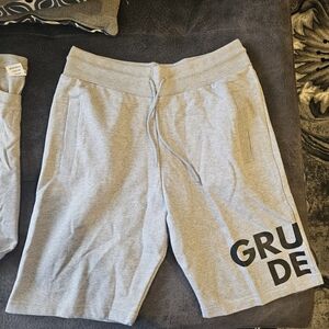 Grustle Dept.  Men's Athletic Light Gray Shirt & Shorts Set